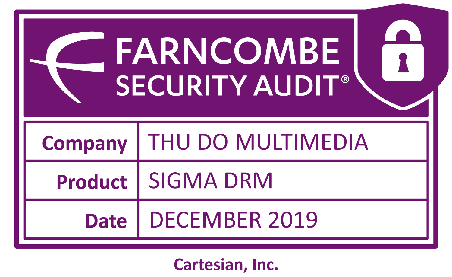 Thủ Đô Multimedia công bố Hoàn tất kiểm định bảo mật Farncombe của Cartesian cho Giải pháp bảo vệ bản quyền nội dung Sigma DRM