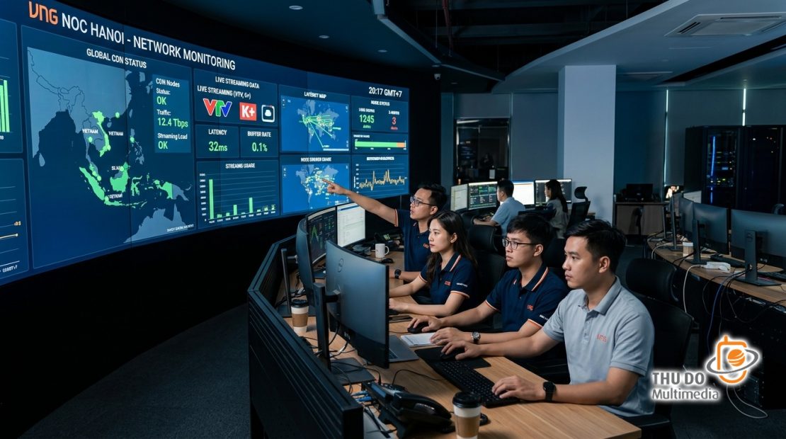 Đội ngũ kỹ sư Thủ Đô Multimedia giám sát chất lượng luồng phát Media OTT theo thời gian thực Đội ngũ kỹ sư Thủ Đô Multimedia giám sát chất lượng luồng phát Media OTT theo thời gian thực